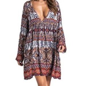 NWT KidsForm Bohemian Patterned Paisley Dress Large